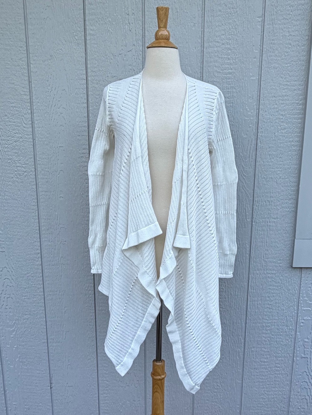 Peruvian Connection M White Pima Cotton Cardigan Sweater